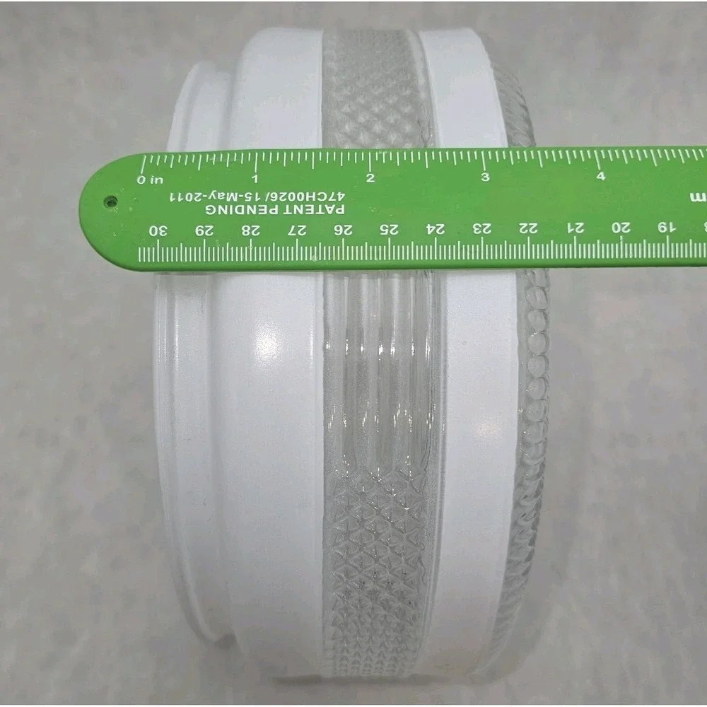 MCM Round Clear White Diamond Glass Flush Mount Ceiling Light Shade 7 7/8